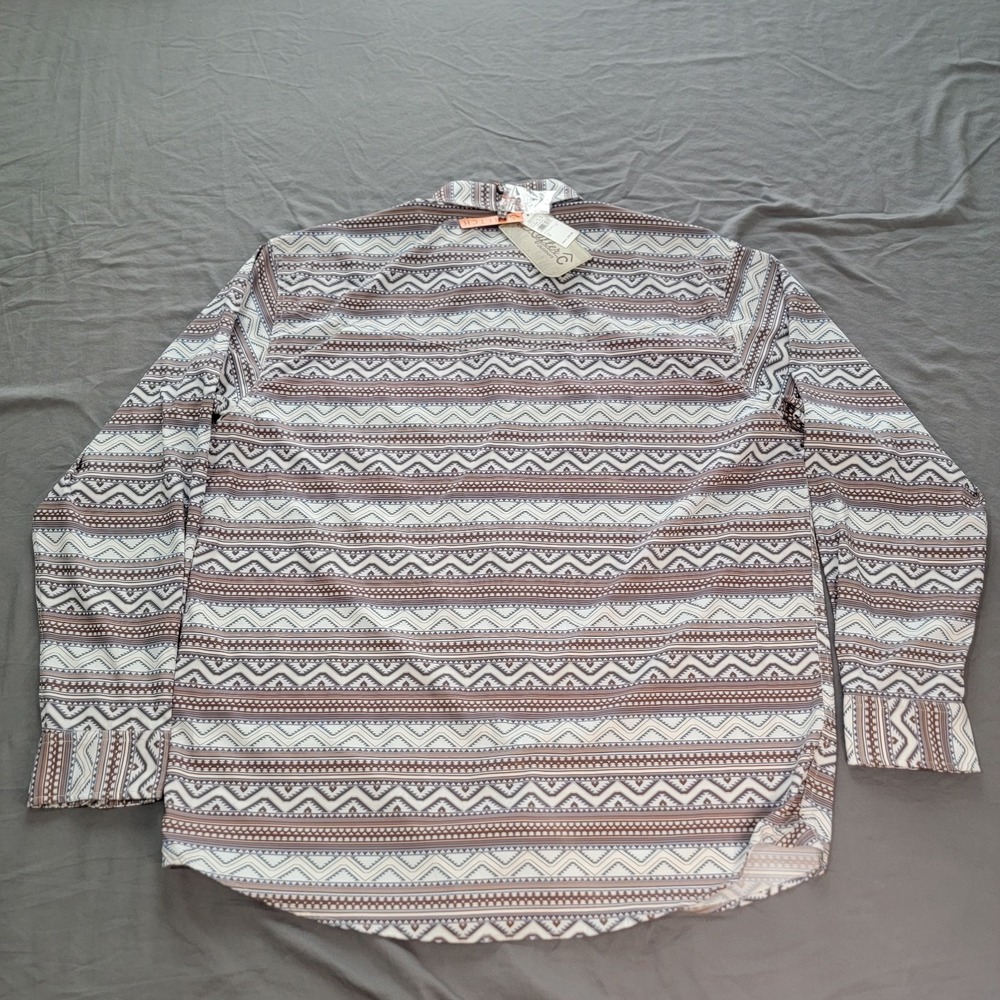 New Rafter C Pearl Snap Shirt Men's XL Multicolor Aztec Long Sleeve Outdoors NWT - Picture 3 of 6